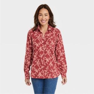 Women's Long Sleeve Button-Down Shirt
- Knox Rose Light Red L